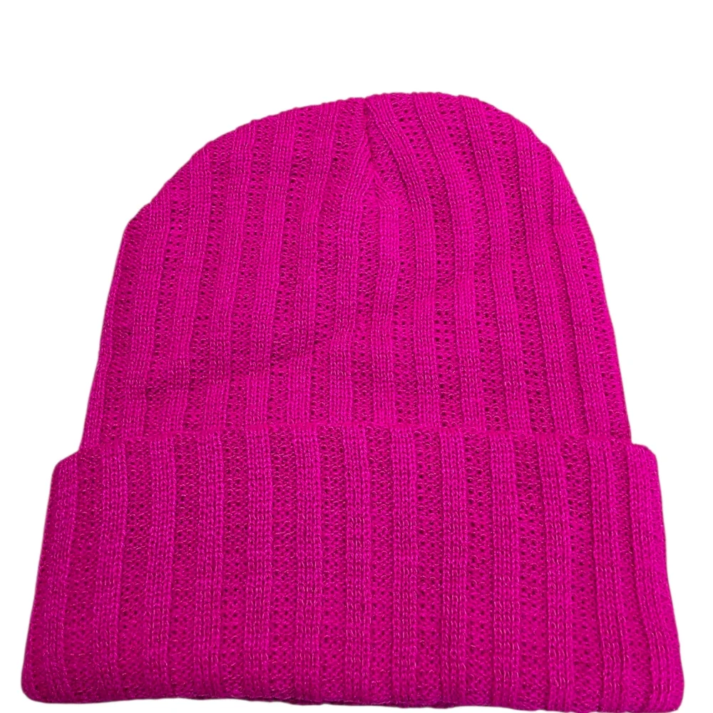 Pink Knit Beanie With G.o.a.t. Patch.(Greatest Of All Time)